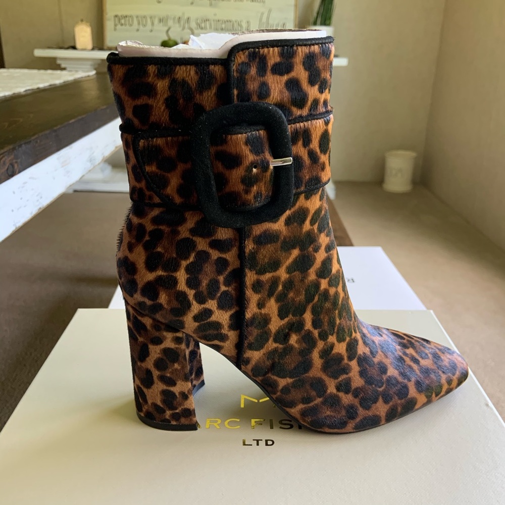Marc Fisher Rosialy Ankle Booties Animal Print